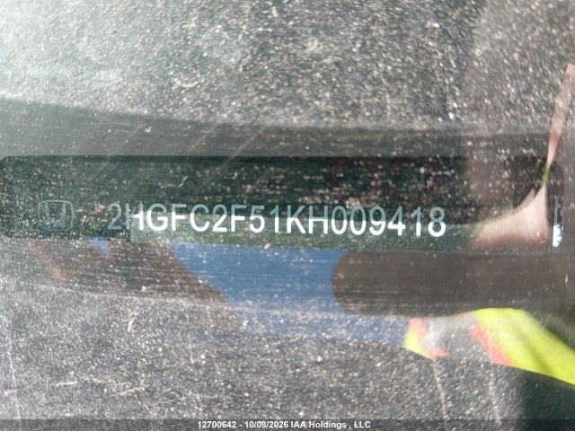 Honda Civic Lx 2019 2HGFC2F51KH009418 Image 18