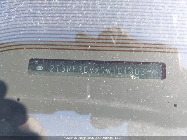12690126 :رقم المزاد ، 2T3RFREVXDW104303 vin ، 2013 Toyota Rav4 Xle مزاد بيع