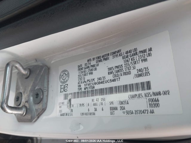 1FMCU9G94EUC54817 Ford ESCAPE SE
