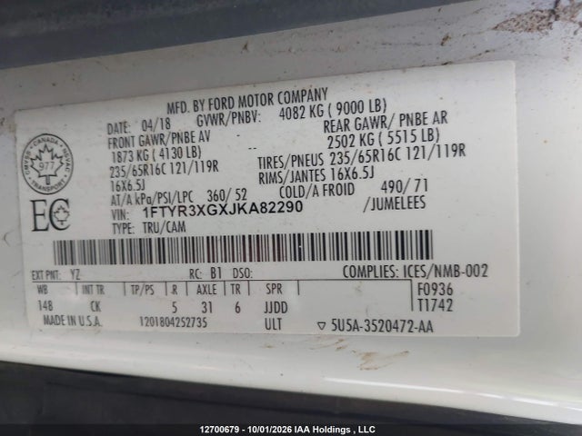 Ford Transit-250 2018 1FTYR3XGXJKA82290 Image 9