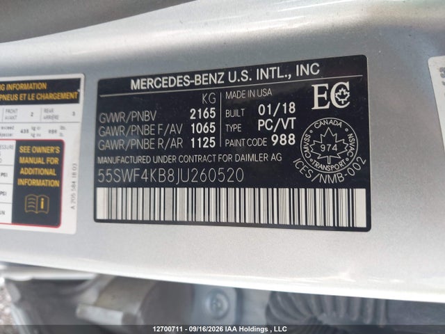55SWF4KB8JU260520 Mercedes-Benz C 300 4matic