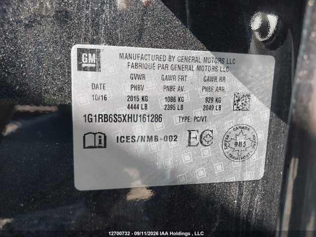 Chevrolet Volt Premier 2017 1G1RB6S5XHU161286 Image 9