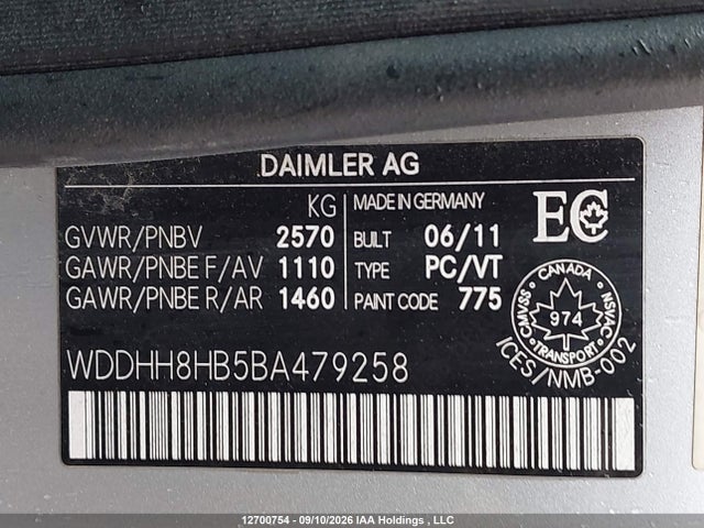 12700754 :رقم المزاد ، WDDHH8HB5BA479258 vin ، 2011 Mercedes-benz E 350 4matic Wagon مزاد بيع