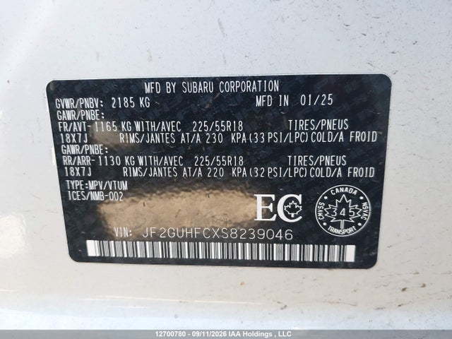 Subaru Crosstrek Onyx 2025 JF2GUHFCXS8239046 Image 19