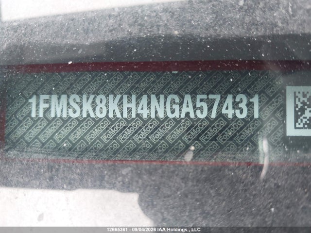 12665361 :رقم المزاد ، 1FMSK8KH4NGA57431 vin ، 2022 Ford Explorer St-line مزاد بيع