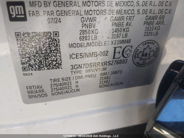 Aukcja sprzedaży 2024 Chevrolet Equinox 2rs, vin: 3GN7DSRRXRS276893, numer aukcji: 12700814