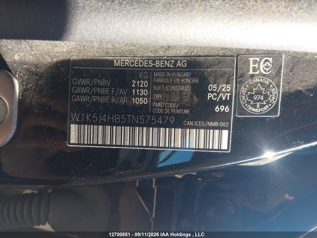 12700851 :رقم المزاد ، W1K5J4HB5TN575479 vin ، 2026 Mercedes-benz Cla 250 Coupe 4matic مزاد بيع