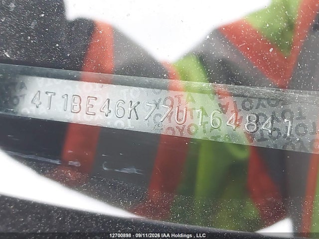 12700898 :رقم المزاد ، 4T1BE46K77U164841 vin ، 2007 Toyota Camry Ce/le/xle/se مزاد بيع