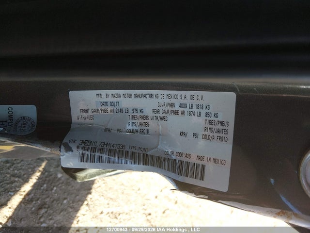 Продажа на аукционе авто 2017 Mazda Mazda3 Gs, vin: 3MZBN1L73HM141336, номер лота: 12700943