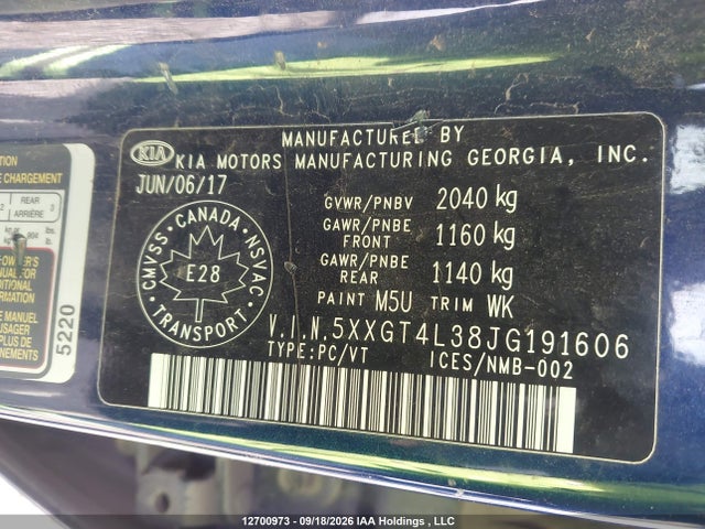KIA OPTIMA LX/S 2018 5XXGT4L38JG191606 Image 9