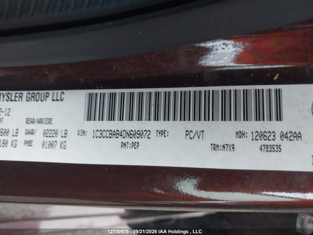 Aukcja sprzedaży 2013 Chrysler 200, vin: 1C3CCBAB4DN609072, numer aukcji: 12700978