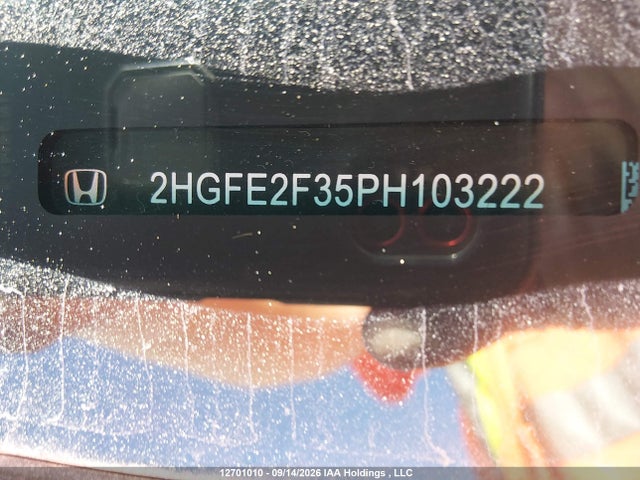 2023 Honda Civic Ex 4dr მანქანა იყიდება აუქციონზე, vin: 2HGFE2F35PH103222, აუქციონის ნომერი: 12701010