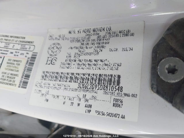Aukcja sprzedaży 2013 Lincoln Mkz, vin: 3LN6L2G95DR810548, numer aukcji: 12701018