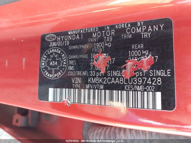 Hyundai Kona Preferred Awd 2020 KM8K2CAA8LU397428 Image 9