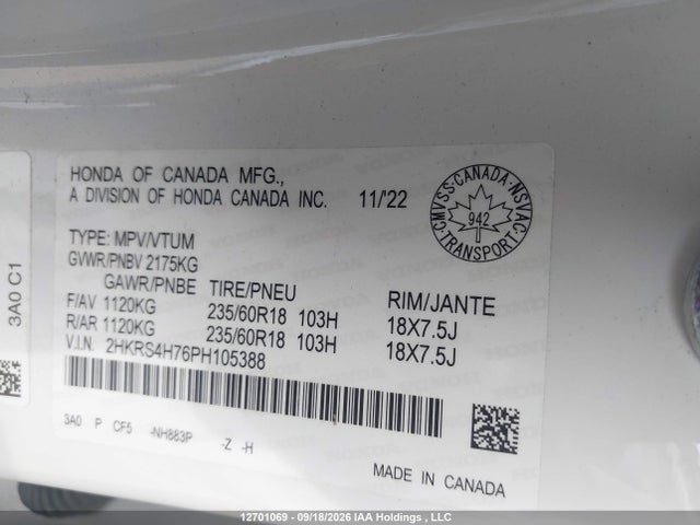 Honda CR-V 2023 2HKRS4H76PH105388 Image 9