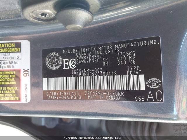 Toyota COROLLA CE 2019 2T1BURHE9KC163448 Image 9