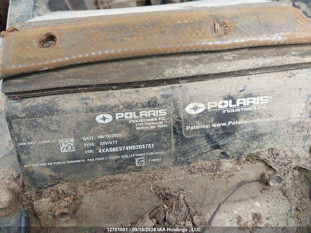 Продаж на аукціоні авто 2022 Polaris Sportsman 6x6 570, vin: 4XAS6E574NB203731, номер лоту: 12701081