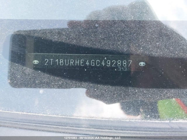 2T1BURHE4GC492887 Toyota Corolla S