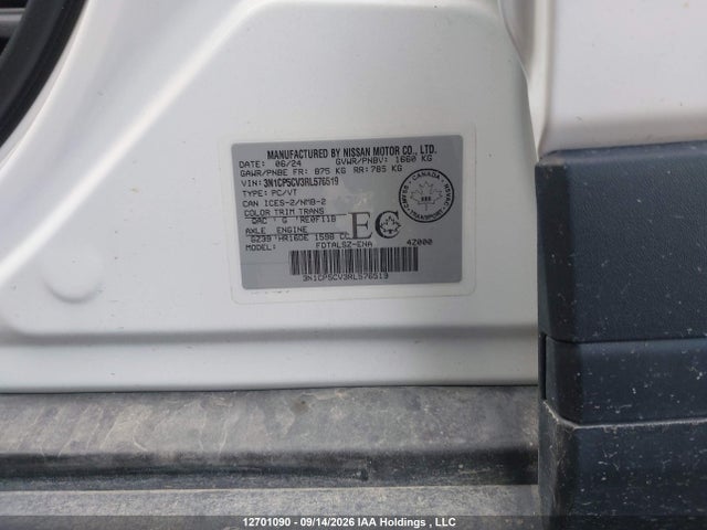 12701090 :رقم المزاد ، 3N1CP5CV3RL576519 vin ، 2024 Nissan Kicks Sv مزاد بيع