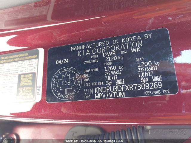 KIA Sportage Lx 2024 KNDPU3DFXR7309269 Image 9