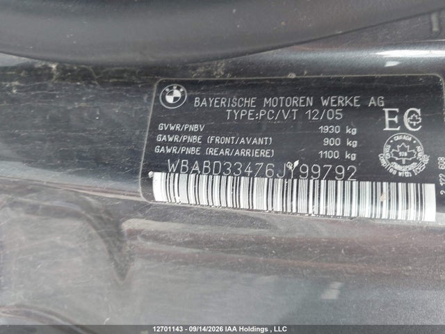 12701143 :رقم المزاد ، WBABD33476JY99792 vin ، 2006 Bmw 325 Ci مزاد بيع