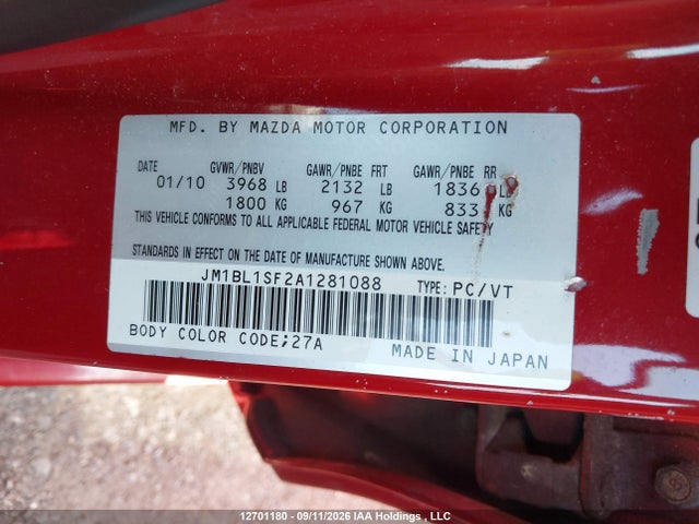 Продаж на аукціоні авто 2010 Mazda 3, vin: JM1BL1SF2A1281088, номер лоту: 12701180