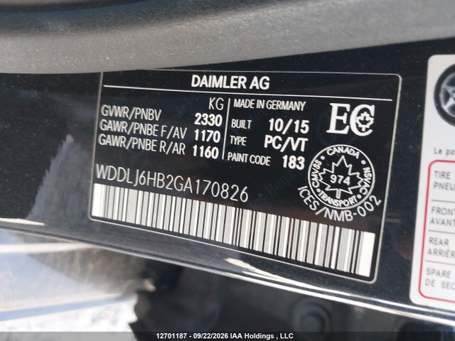 2016 Mercedes-benz Cls 400 მანქანა იყიდება აუქციონზე, vin: WDDLJ6HB2GA170826, აუქციონის ნომერი: 12701187