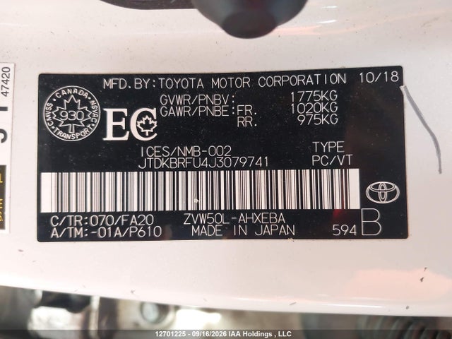 Toyota Prius 2018 JTDKBRFU4J3079741 Image 18