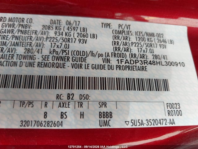 Ford FOCUS ELECTRIC 2017 1FADP3R48HL300910 Image 18