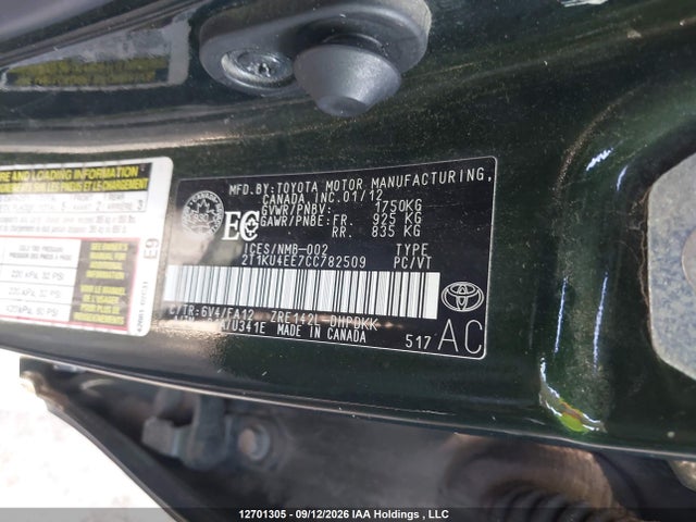 Продажа на аукционе авто 2012 Toyota Matrix Wagon, vin: 2T1KU4EE7CC782509, номер лота: 12701305