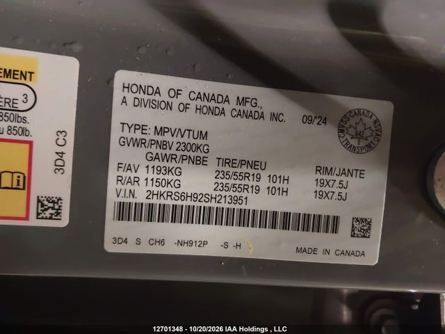 Honda CR-V 2025 2HKRS6H92SH213951 Image 9