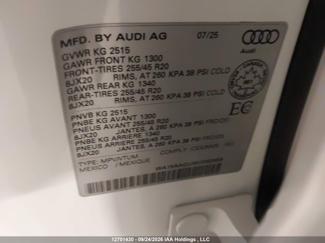 Audi Q5 Progressiv 2025 WA15AAGU9S2062659 Image 9