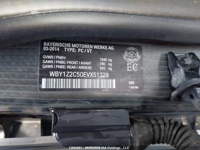 12693651 :رقم المزاد ، WBY1Z2C50EVX51329 vin ، 2014 Bmw I3 مزاد بيع
