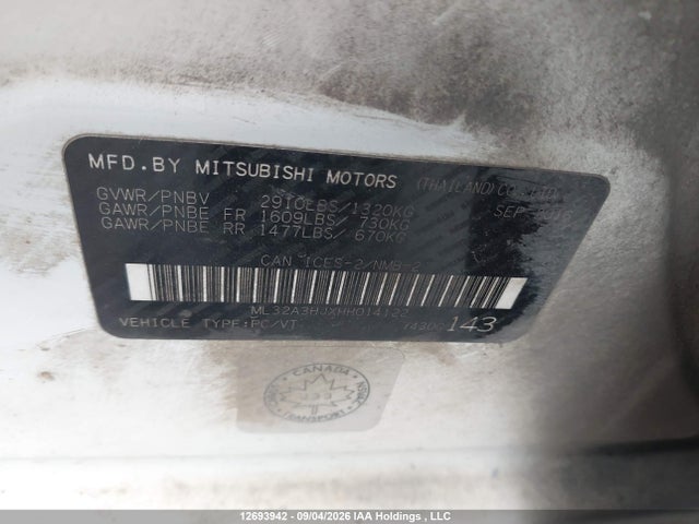 Mitsubishi MIRAGE ES 2017 ML32A3HJXHH014122 Image 18