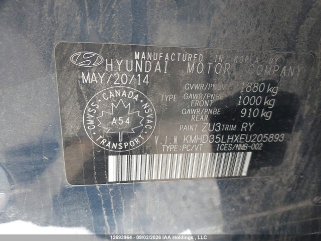 Продаж на аукціоні авто 2014 Hyundai Elantra Gt Gls, vin: KMHD35LHXEU205893, номер лоту: 12693964