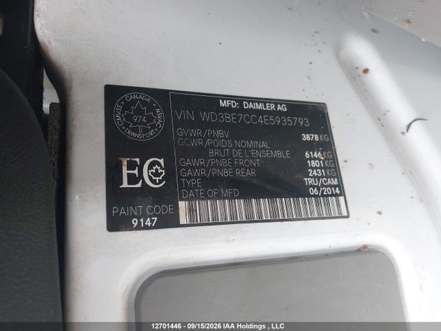 Mercedes-Benz Sprinter 2500 2014 WD3BE7CC4E5935793 Image 9