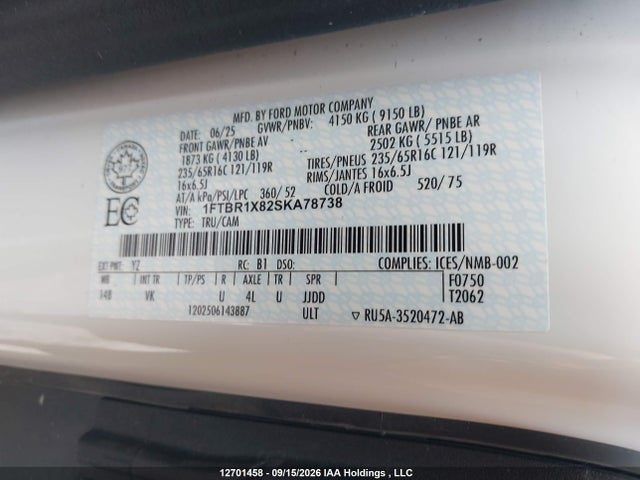 Ford Transit T-250 2025 1FTBR1X82SKA78738 Image 9