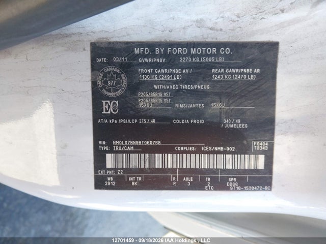 Aukcja sprzedaży 2011 Ford Transit Connect Xlt, vin: NM0LS7BN9BT060768, numer aukcji: 12701459