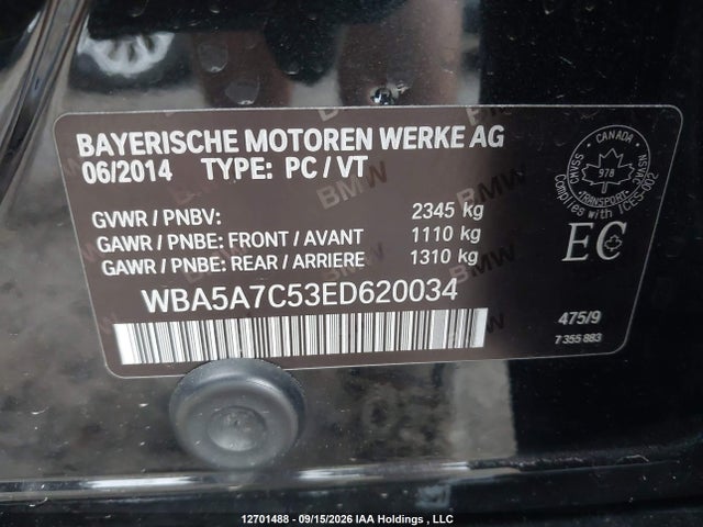 Продаж на аукціоні авто 2014 Bmw 528 Xi, vin: WBA5A7C53ED620034, номер лоту: 12701488