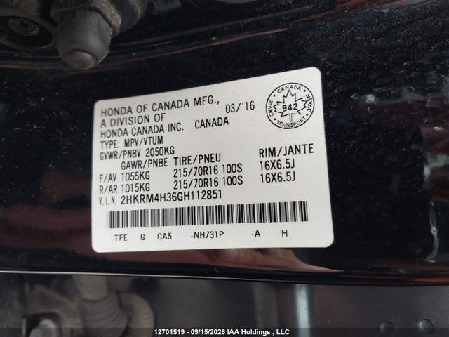 2HKRM4H36GH112851 Honda CR-V LX