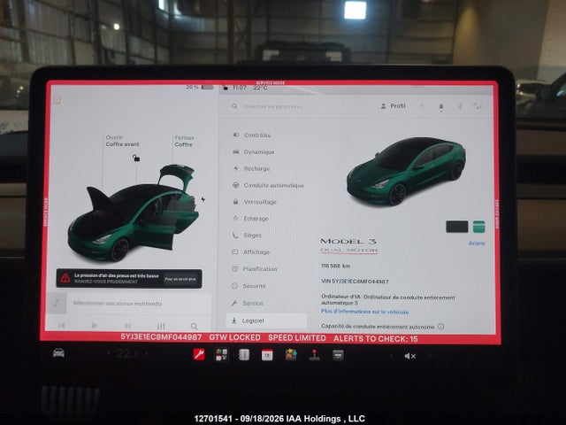 Aukcja sprzedaży 2021 Tesla Model 3, vin: 5YJ3E1EC8MF044987, numer aukcji: 12701541