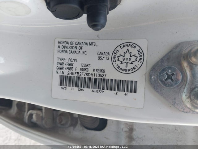 Aukcja sprzedaży 2013 Honda Civic Touring, vin: 2HGFB2F78DH110527, numer aukcji: 12701563