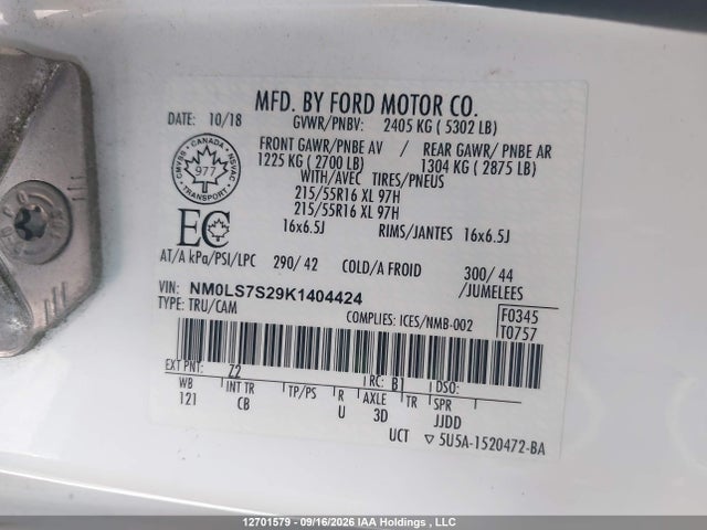 Ford Transit Connect Xl 2019 NM0LS7S29K1404424 Image 9