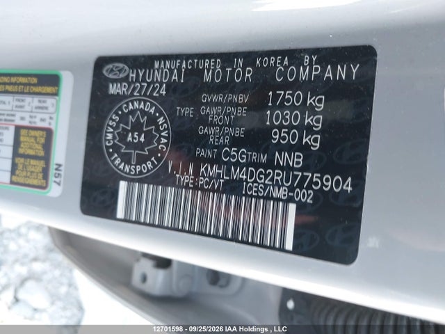 Hyundai Elantra Preferred W/tech Package 2024 KMHLM4DG2RU775904 Image 9