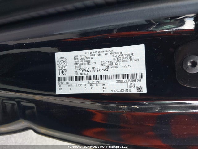 2026 Ford F250 Super Duty მანქანა იყიდება აუქციონზე, vin: 1FT7X2BA4TEF25954, აუქციონის ნომერი: 12701610