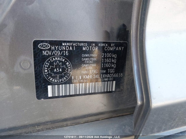 Продаж на аукціоні авто 2017 Hyundai Sonata Hybrid Limited, vin: KMHE34L1XHA056618, номер лоту: 12701611