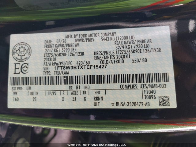 Ford F350 Super Duty 2026 1FT8W3BTXTEF15427 Image 9