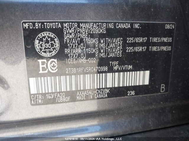 Toyota RAV4 LE 2024 2T3B1RFV5RC470998 Image 9