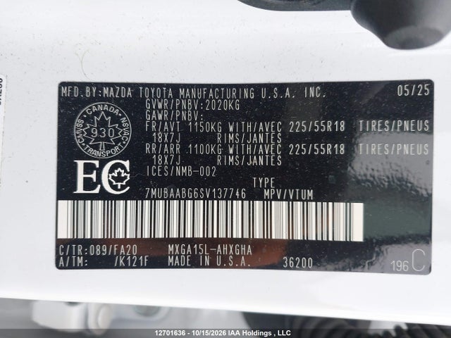 Toyota Corolla Cross Le 2025 7MUBAABG6SV137746 Image 9