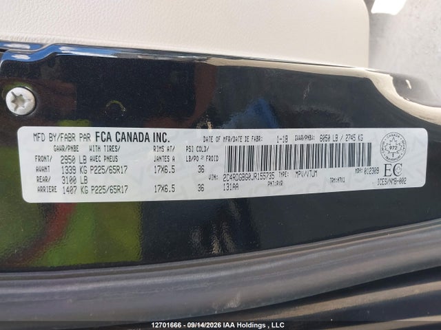 Dodge Grand Caravan Se 2018 2C4RDGBG0JR155735 Image 9